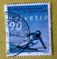 Nr.1068 GESTEMPELT Skirennfahrer 2002  Siehe Original Fotos.
