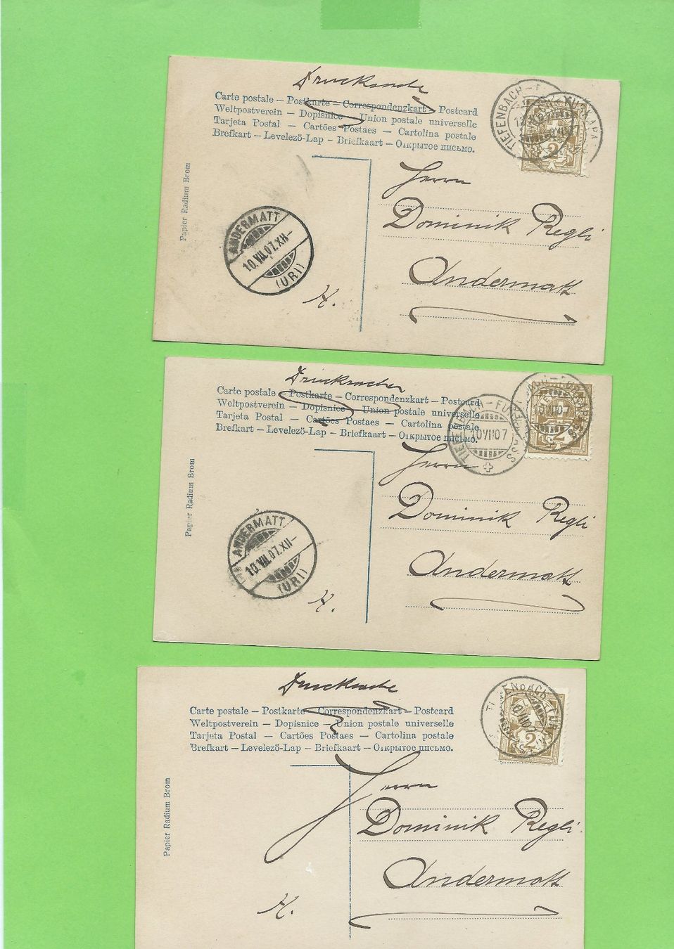 Cartoline postali: 7 Antike Postkarten "Boheme" um 1910 – Usato da Zürich venduto da t24_de 3