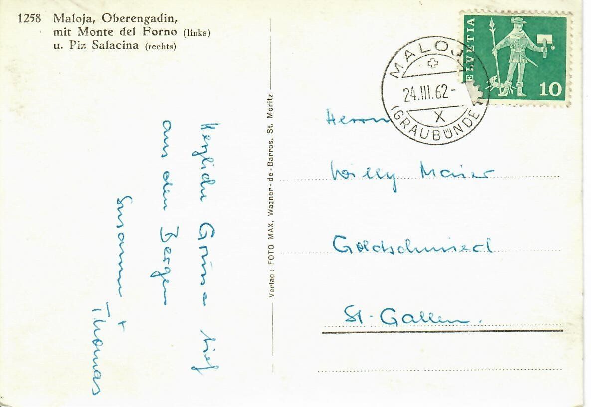 Cartoline postali: Maloja Oberengadin – Usato da Hochdorf venduto da Ziegel-16 1