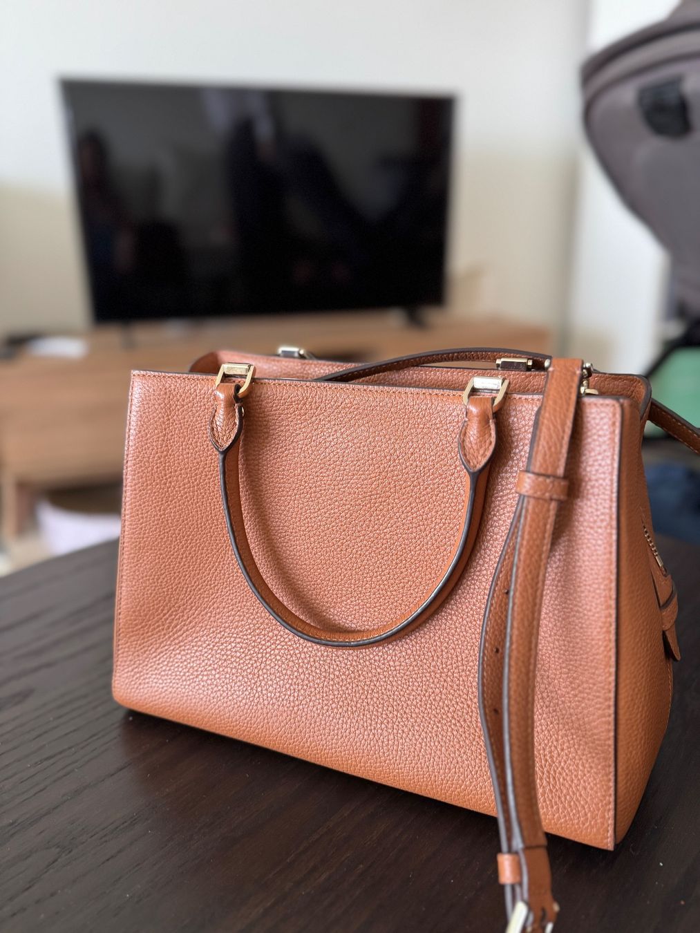 Kate Spade Borse da donna: Kate Spade handbag brown pebble leather medium – Usato da Genève venduto da desti_prtw 1