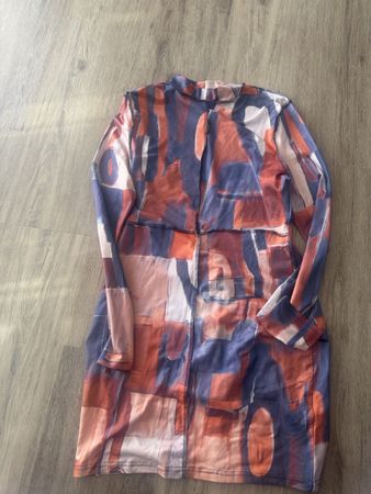 Damenkleid langärmlig bunt gemustert Grösse L