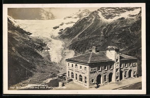 Cartoline postali: Alp Grüm, Bahnhof der Berninabahn mit P – Usato da Berlin venduto da bartko-reher