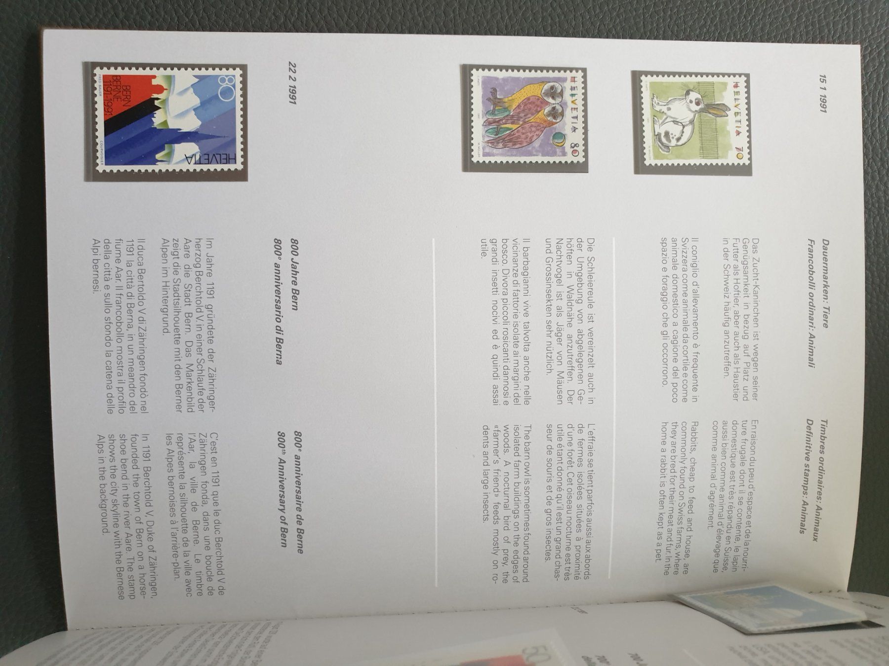 Tutti i francobolli: Jahresbuch CH Briefmarken1991 postfrisch Top – Nuovo (secondo la descrizione) da Frauenfeld venduto da Kasico 3