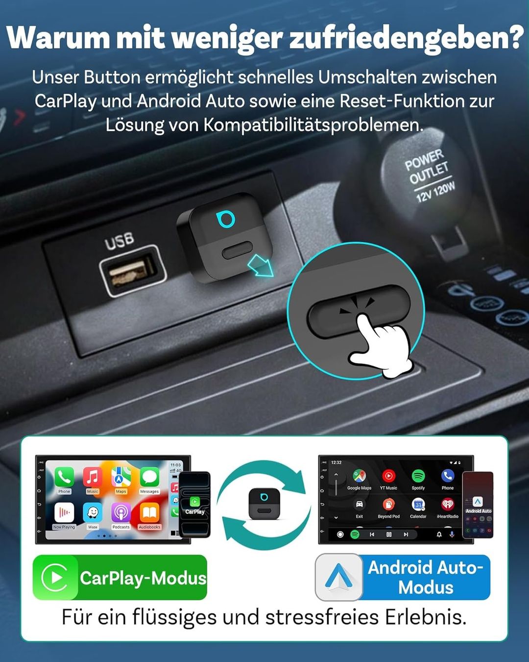 Unità & Adattatore: Wireless CarPlay Android Auto Adapter – Nuovo e nell'imballaggio originale da Suhr venduto da SchnapperCH 2