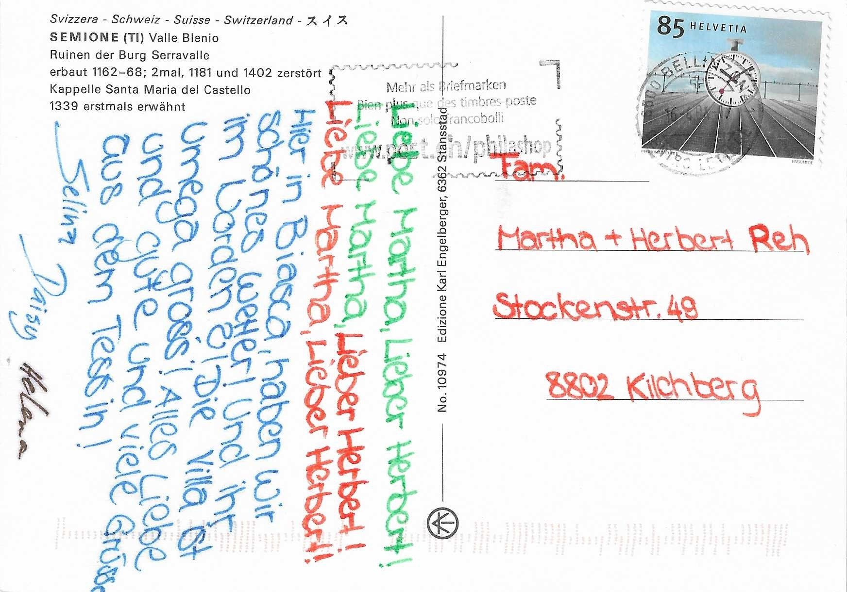 Ansichtskarten: Semione TI – Gebraucht aus Rothrist von Stranglehold 1