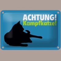 🐱 ACHTUNG KAMPFKATZE Blechschild 🎀 12x18cm OVP 🔥