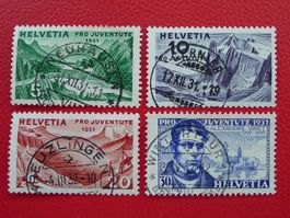 1931, Pro Juventute: J57-J60, ideale Vollstempel !