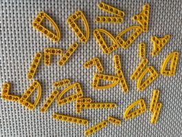 Lego Technik gelbe flache runde Lochbalken LotX