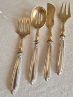 Antikes Vorlegebesteck, 4-teilig, Vintage Silberlook