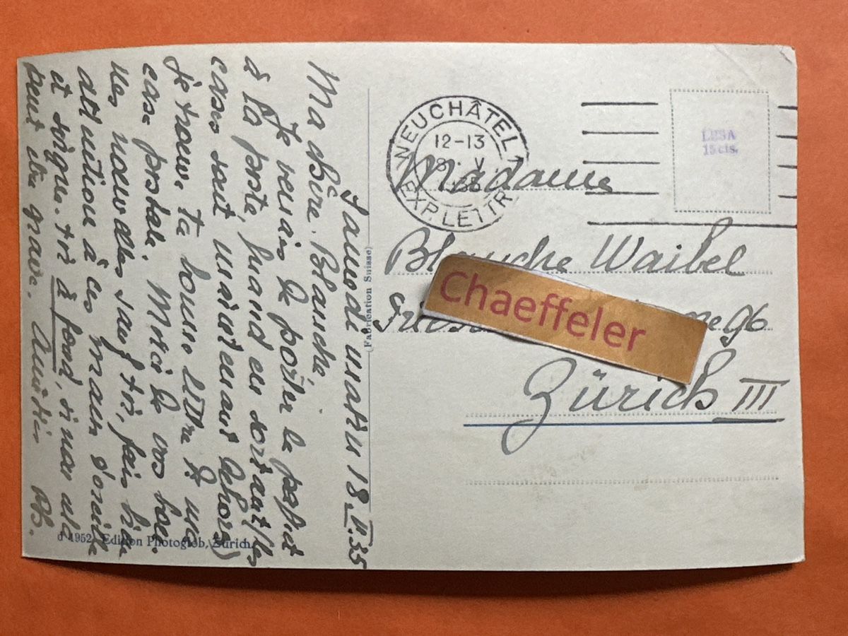 Cartes postales: 1935 Lenzburg, Schloss  – D'occasion à Zürich par Chaeffeler 1