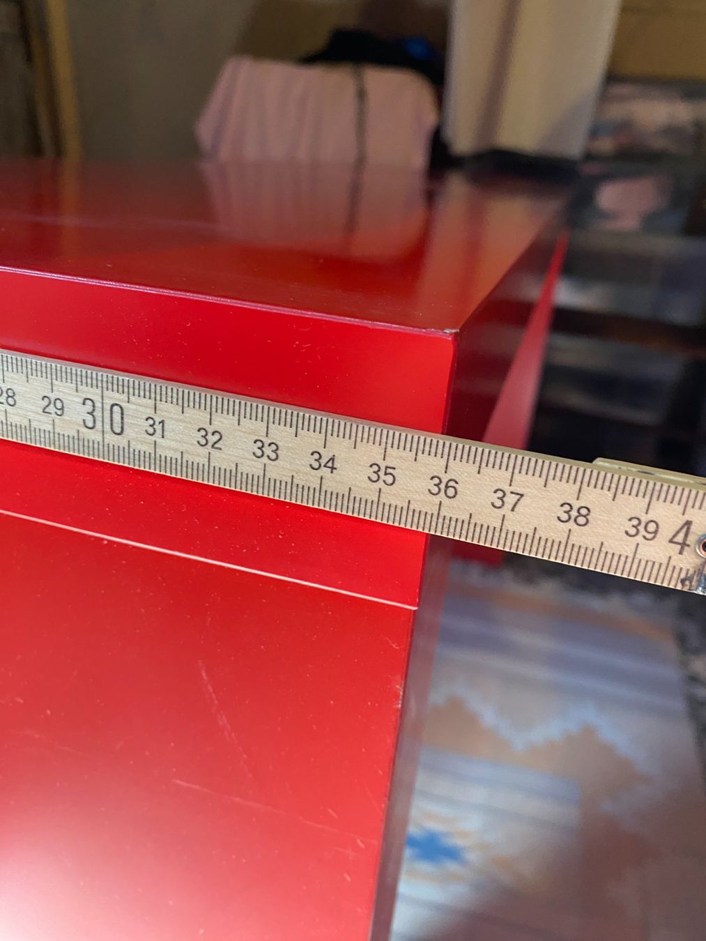 Ikea Tische: Table console rouge laquée, design moderne (IKEA) – Gebraucht aus Vevey von Zpahud 3