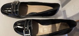 Navyboot Lackleder Loafer, schwarz