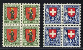 Pro Juventute 1923 4er-Block ⊞ ungebr. * J26 & J28 Kat. 54.-