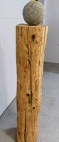 Dekosäule aus Holz mit Steinkugel Naturholz guter Zustand