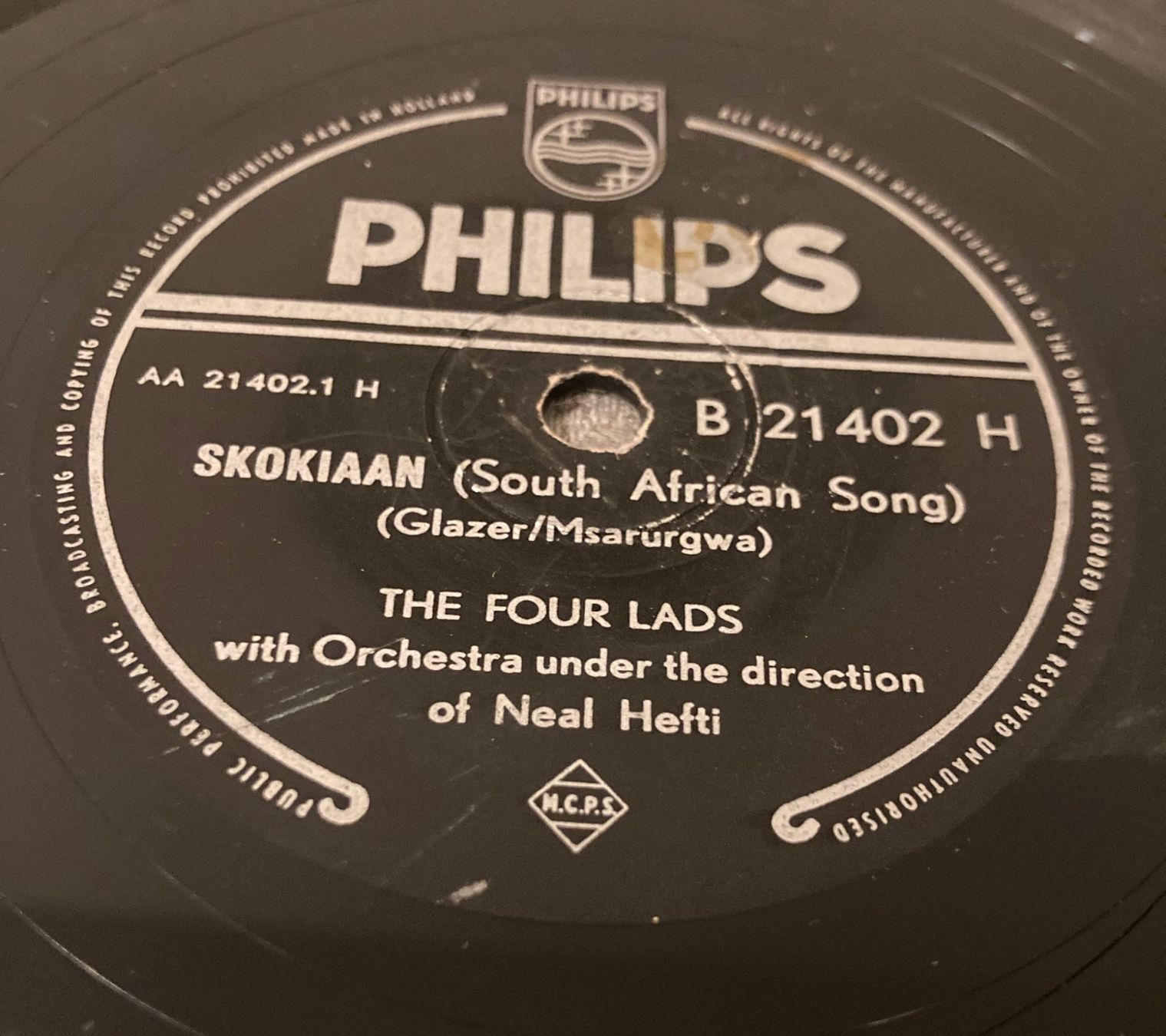 Dischi in vinile: SKOKIAAN - THE FOUR LADS - Schellack - 78RPM – Usato da Stans venduto da canberra04