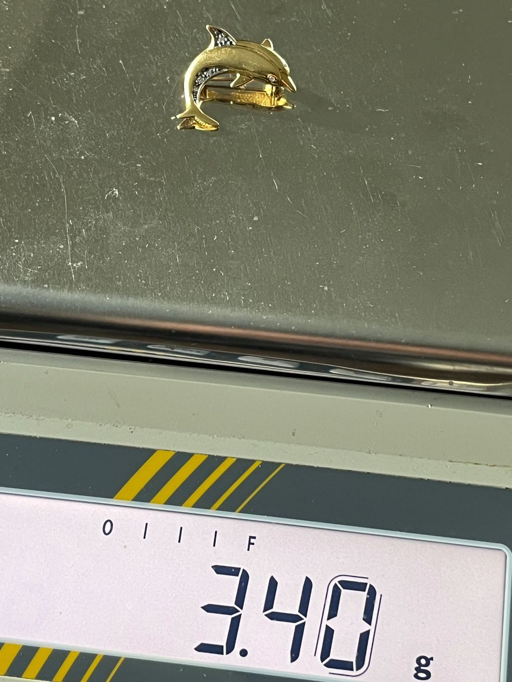 Spille & Fermagli: Delfin Brosche 750 Gold mit Brillanten – Usato da Ossingen venduto da Silver-collector 2