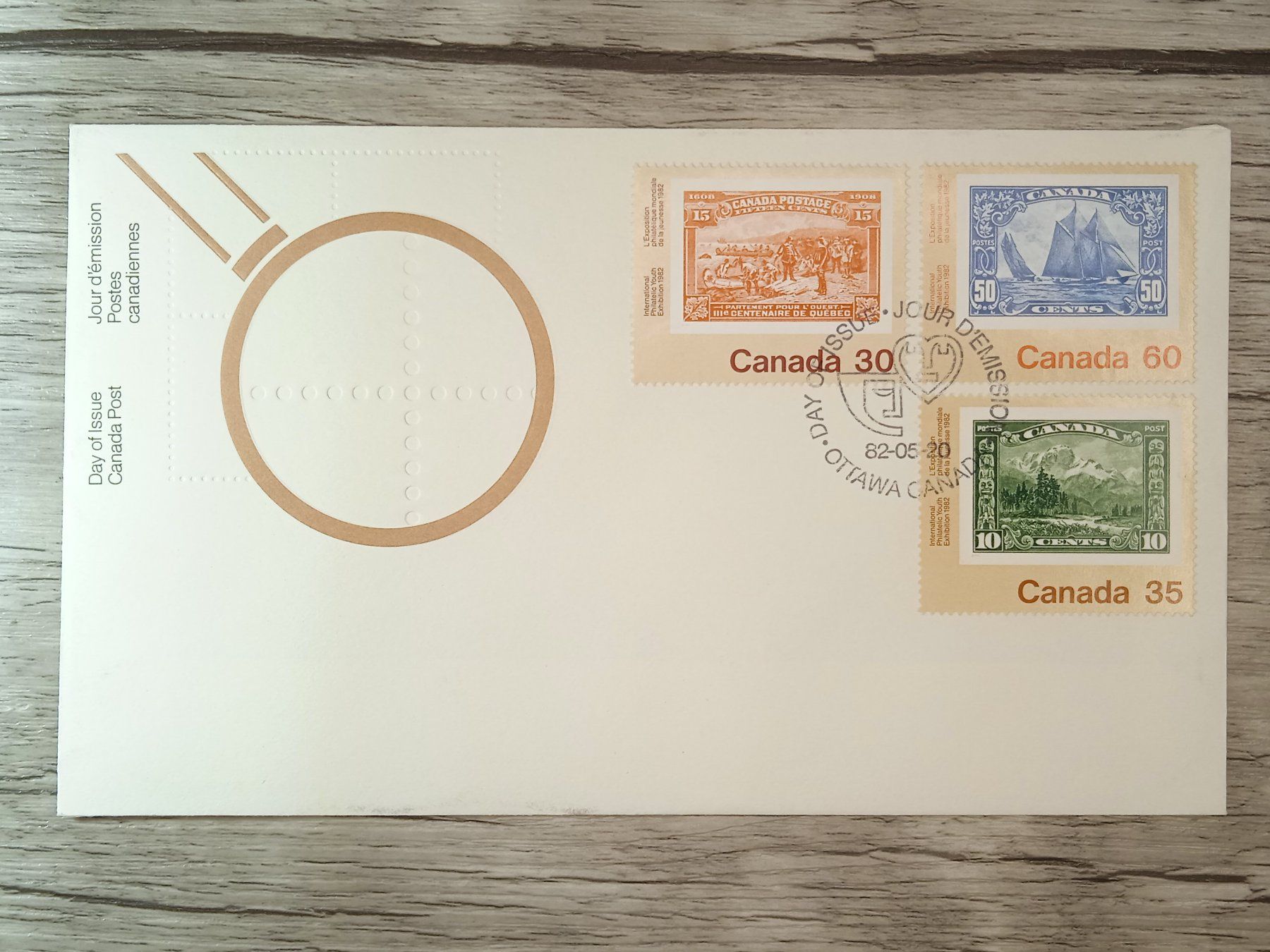 Tutti i francobolli: TR51 Enveloppe + Timbre Canada 1982 – Usato da Cousset venduto da Patrick_Collections