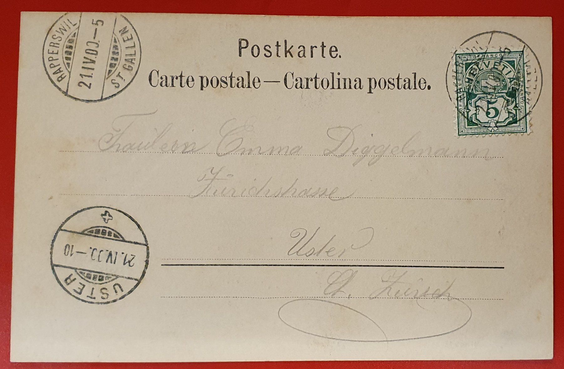 Cartoline postali: Gruss aus Rapperswil 1900 – Usato da Kreuzlingen venduto da Rschweiz1 1