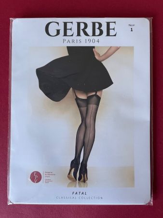 GERBE, Strapsstrümpfe FATAL, Grösse XS (1), Schwarz m. Naht