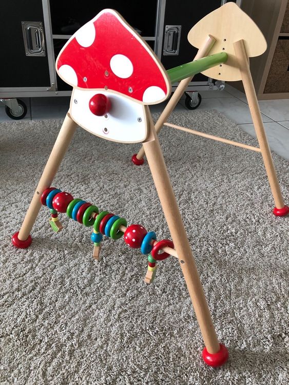SKIKHN Lot De 4 Arches D'Éveil Bébé En Bois – Jouets Poussette & Siège Auto Dès La Naissance, Montessori Naturel