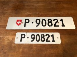 2x Nummernschild Post PTT 90821 ausrangiert