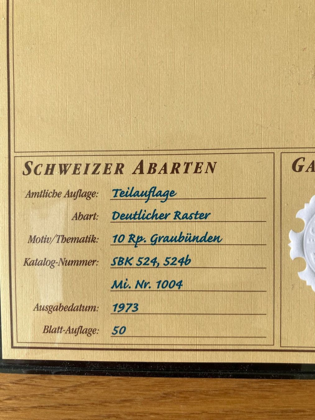 Tutti i francobolli: Schweizer Briefmarken Abarten Graubünden 10Rp – Usato da Mönchaltorf venduto da Tschibi 3
