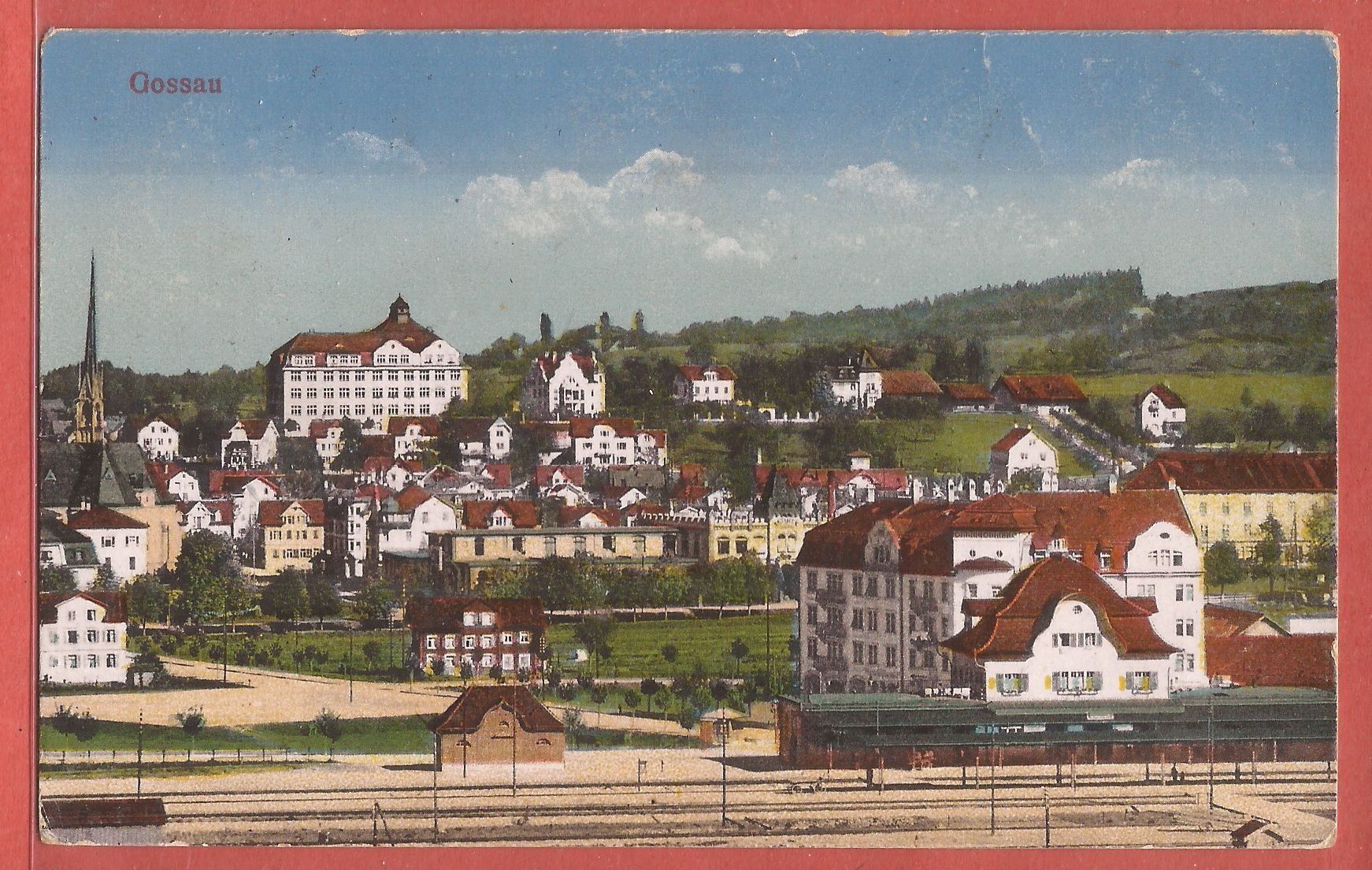 Cartoline postali: Gossau SG mit Bahnhof - 1923 – Usato da Fislisbach venduto da Porano