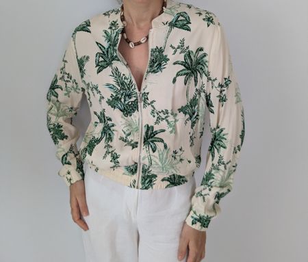 Bomberjacke Saint Tropez Palmenmuster Grösse S