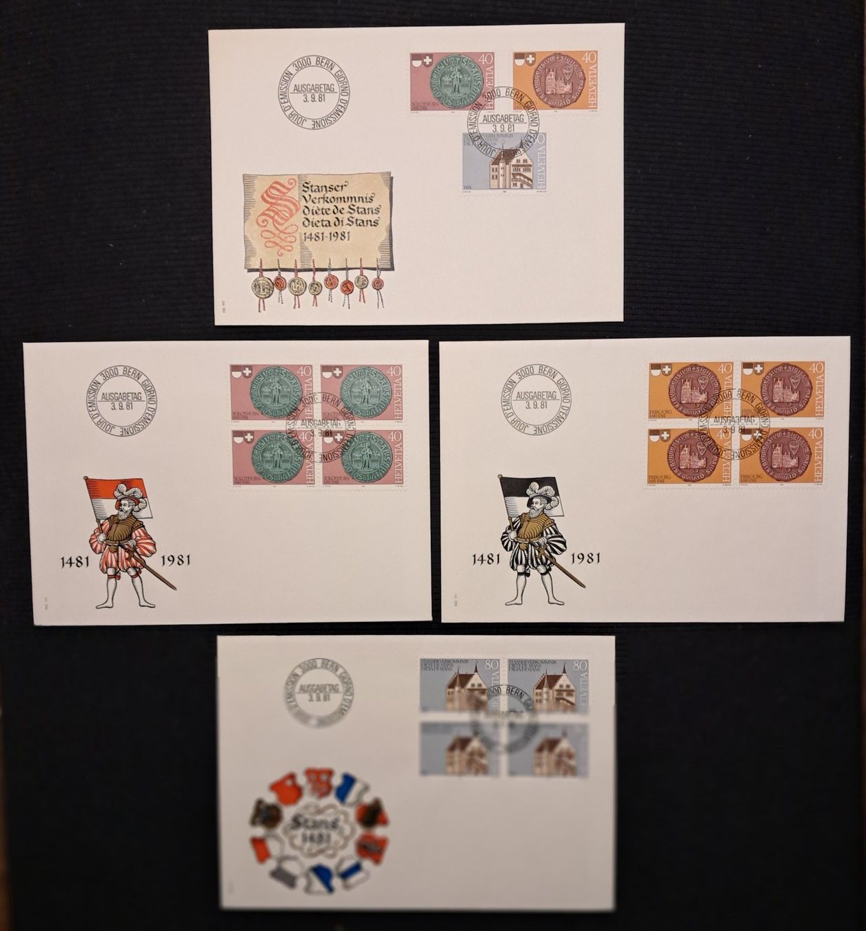 Tutti i francobolli: 4 FDC - ET 3.9.81 - STANS – Usato da Ponto Valentino venduto da giorgia06