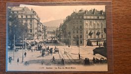 Carte Postale Ancienne Genève Rue du Mont-Blanc - 1903
