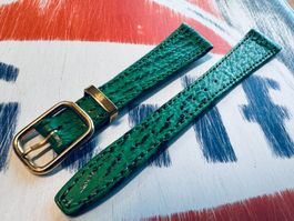 15mm Lederarmband Swissmade, grün, Uhrenband, Uhrenarmband
