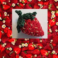 1 Stk Erdbeere gehäkelt, fragola uncinetto, crochet 980