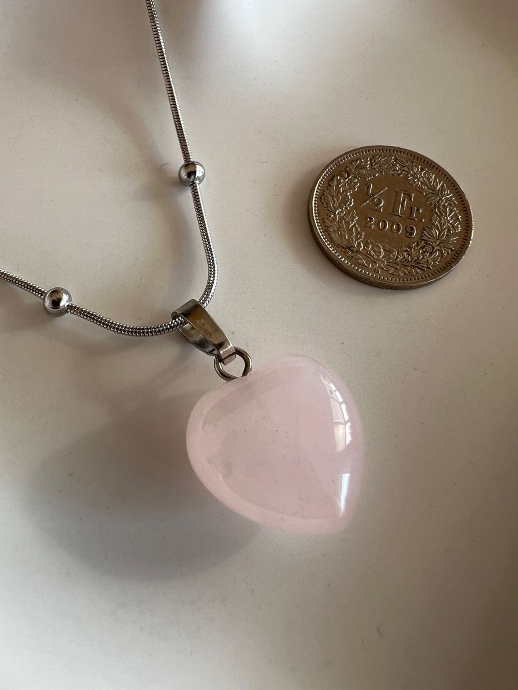 Ciondoli: Pendentif coeur en quartz rose – Nuovo e nell'imballaggio originale da Pully venduto da sunaddict 2