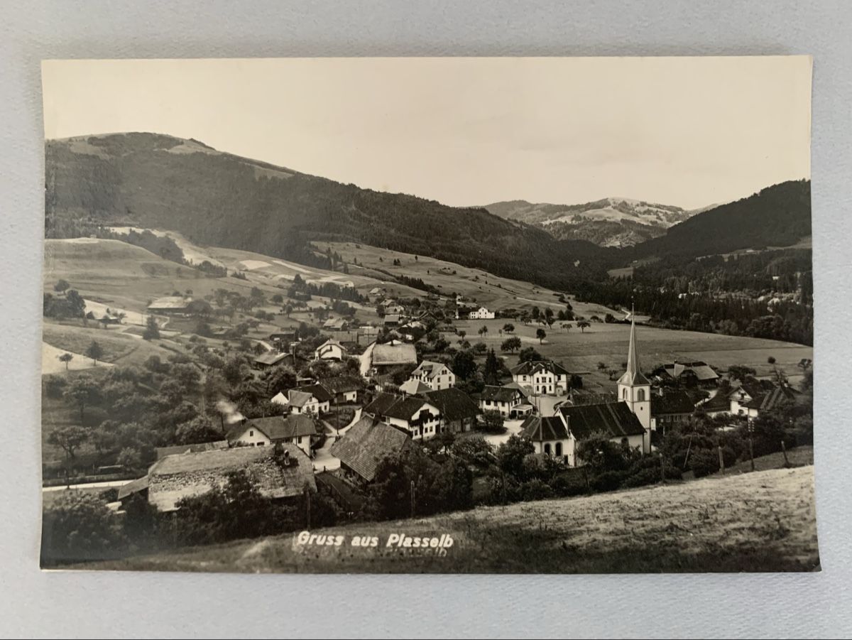 Cartoline postali: Ansichtskarte/Photo Schweiz - Plasselb FR  – Usato da Düdingen venduto da polytropon_5 2