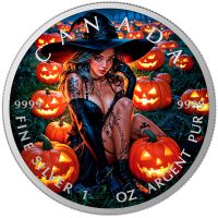 2025 Canada Farbiger  Round Halloween Temptation 1Oz. Silber