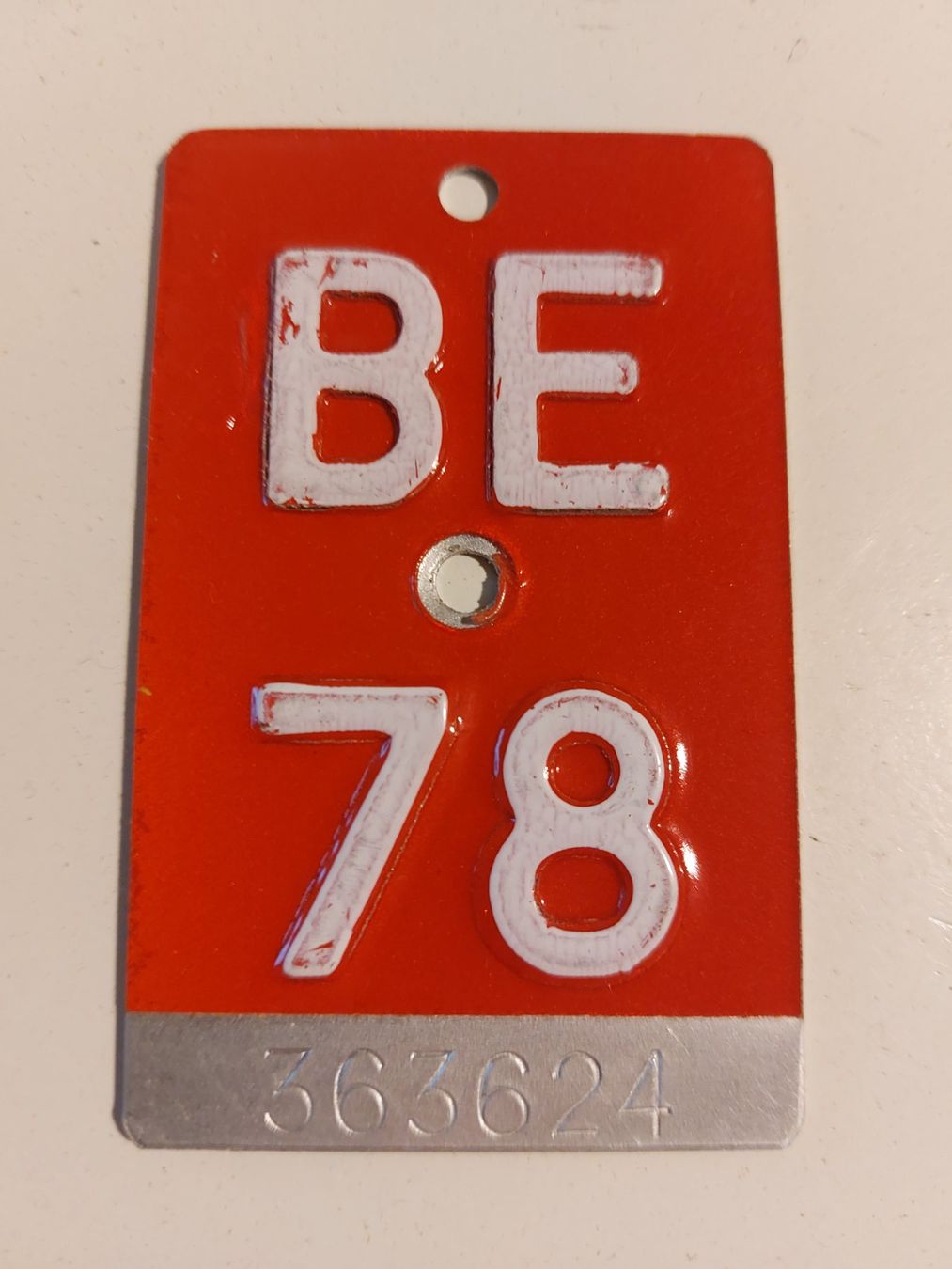 Sachs Insegne: Velonummer BE 78 plaque Velo – Usato da Schenkon venduto da Uhu007