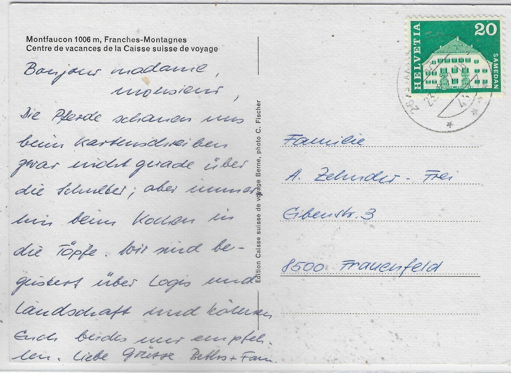 Cartoline postali: Montfaucon - Centre de vacances - Vue aerienne – Usato da Ettingen venduto da Kartenplanet 1