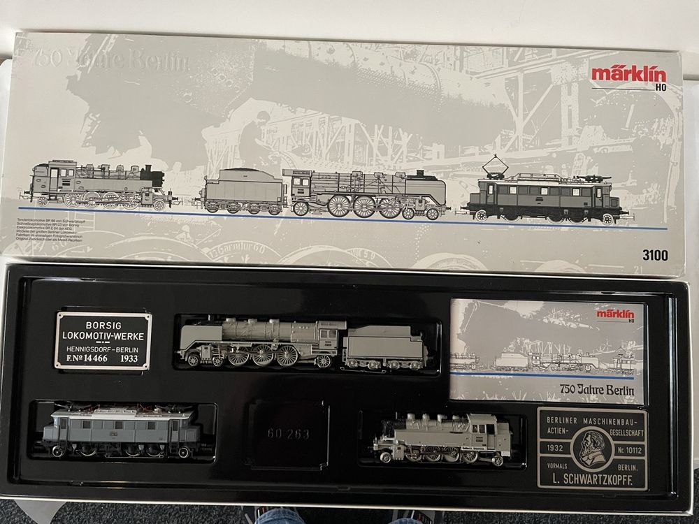 CXH01) Märklin 3600 H0 AC Lok-Set „750 Jahre Berlin mit BR 03, BR 86, E 04, digital OVP