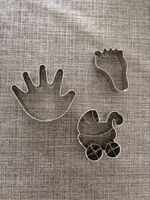 Ausstechformen Baby Hand, Fuss und Kinderwagen, 3 Stk.