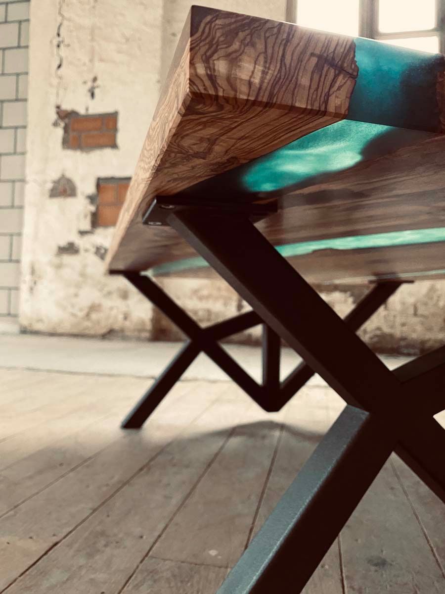 Tavoli: Olive wood and epoxy coffee table - beautiful & unique – Nuovo (secondo la descrizione) da Unterseen venduto da Drewski 3