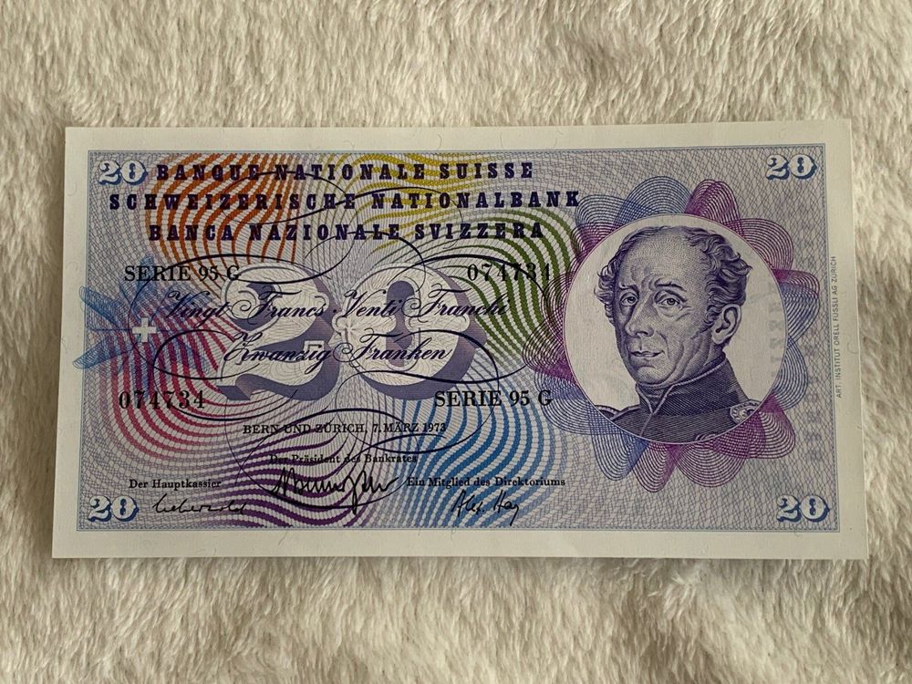 20.-- Fr. Note 1973, Bankfrisch | Kaufen auf Ricardo