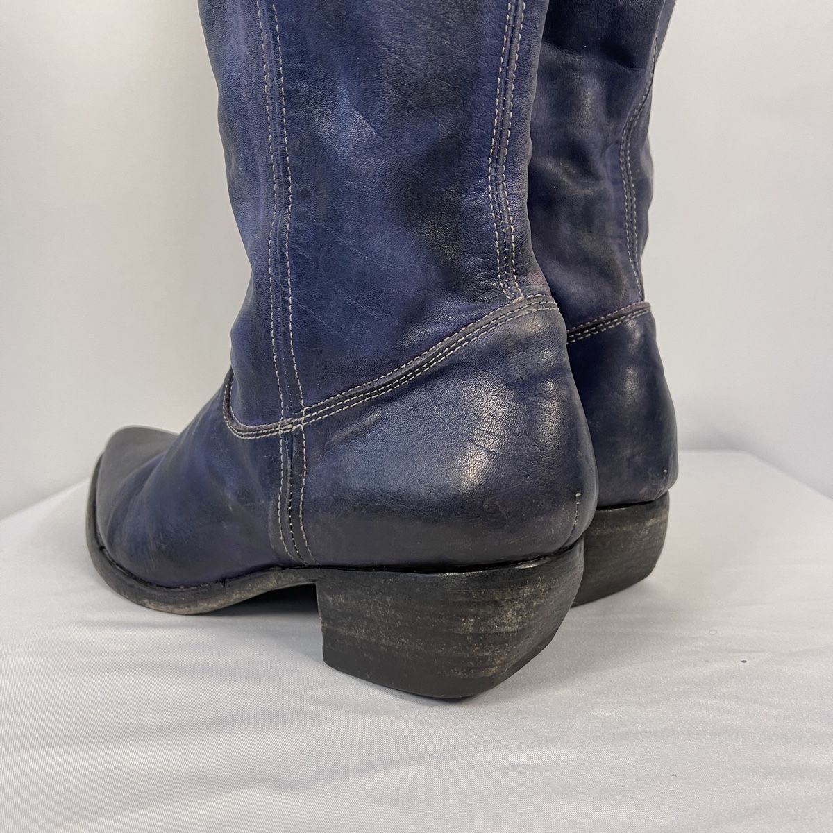 Scarpe da donna: SHOTO Blue Leather Boots – Usato da Freienbach venduto da Avviivva_Shop 4