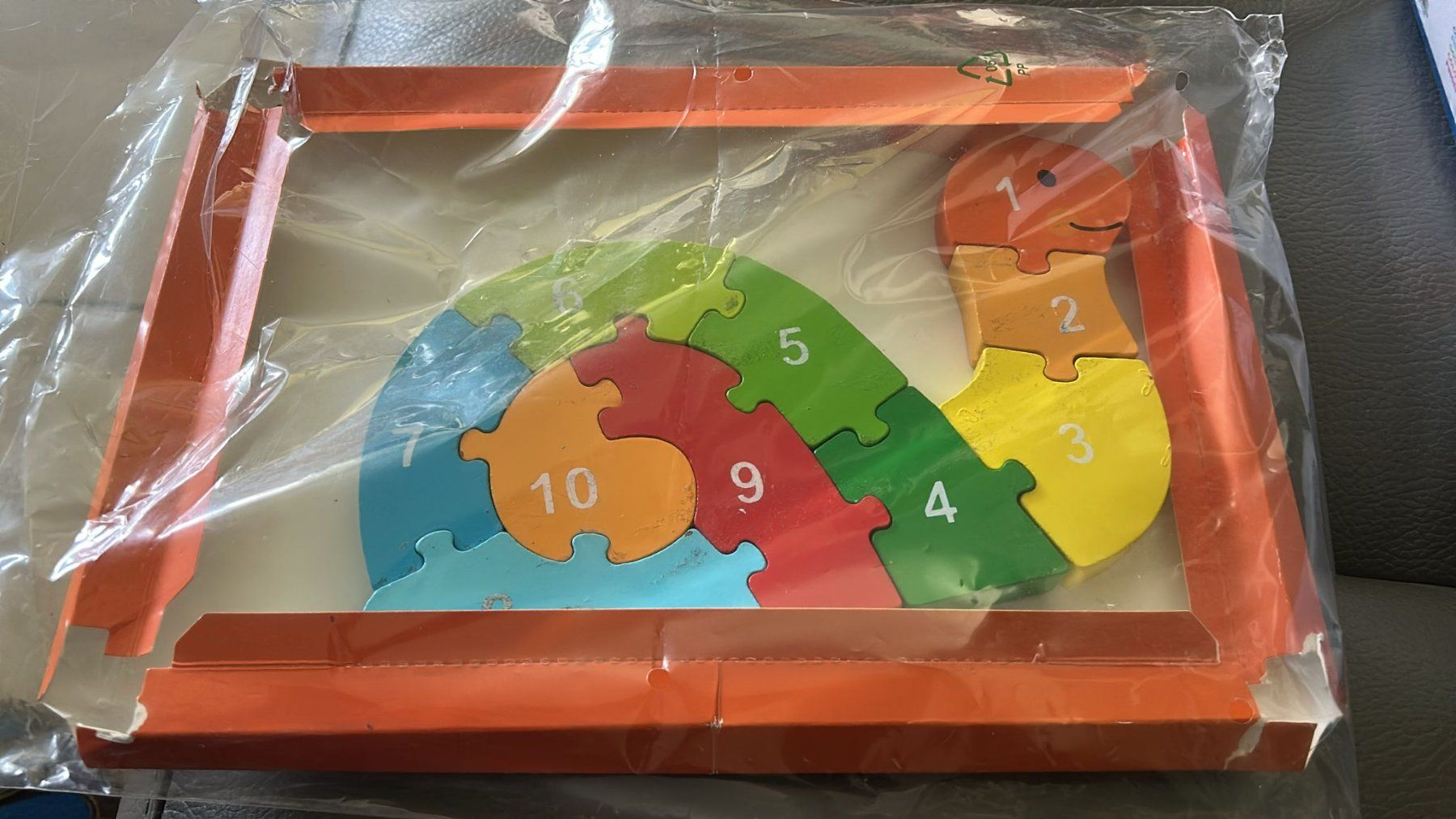 Puzzle: Puzzle legno 10 pezzi lumaca colorata – Usato da Melano venduto da H-Sara 1
