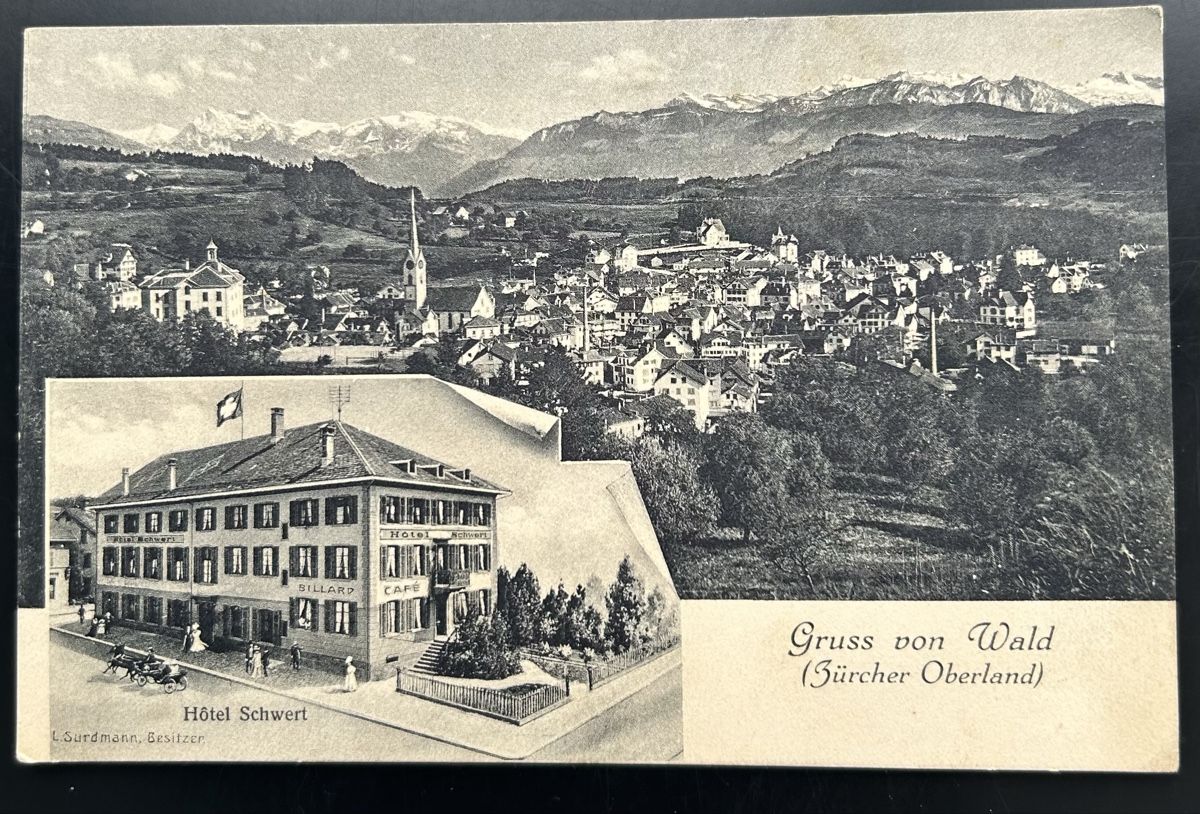 Ansichtskarten: Gruss aus Wald Hotel Schwert  – Gebraucht aus Horw von Tellbub