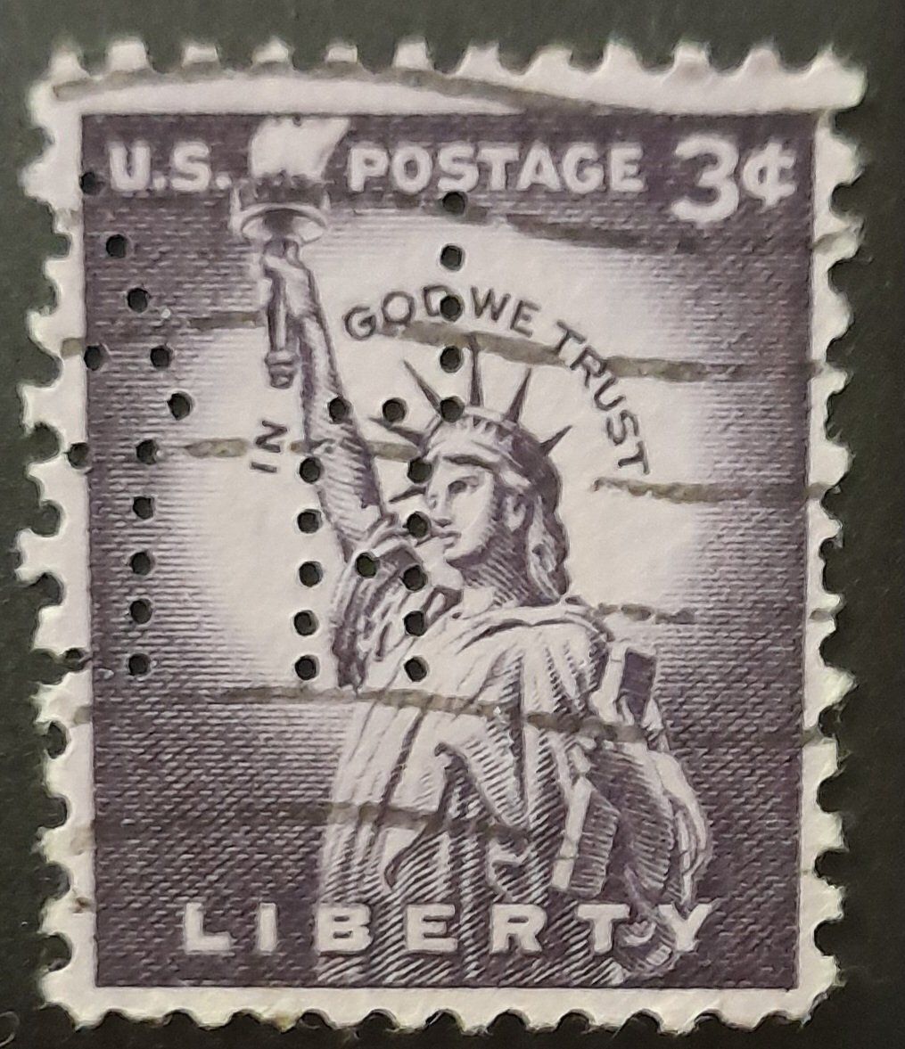 Tutti i francobolli: Francobollo USA 3 Cent Liberty Perfin – Usato da Lamone venduto da Isa6814