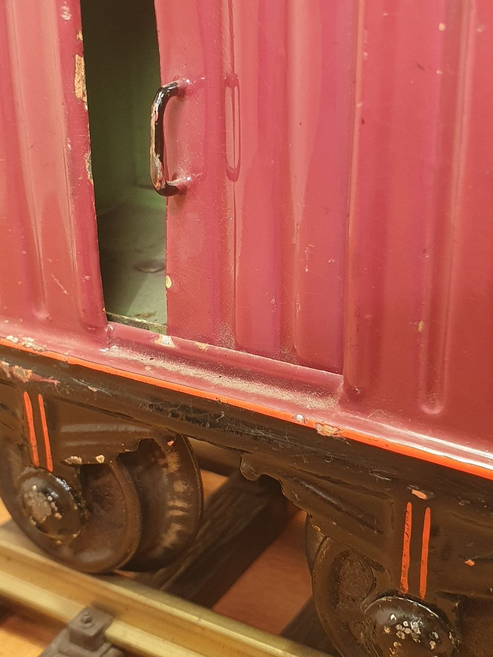 Bing Modellini di ferrovie: Antiker Bing Packwagen mit Bremserhäuschen in Spur 1 – Usato da Riehen venduto da Sandra184 5