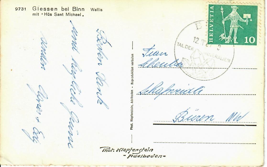 Cartes postales: Giessen bei Binn – D'occasion à Hochdorf par Ziegel-16 1