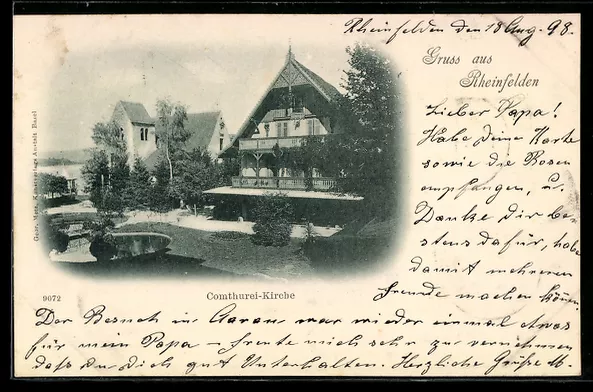 Cartoline postali: AK Rheinfelden, Comthurei-Kirche – Usato da Berlin venduto da bartko-reher