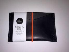 Fidea Design Visitenkartenetui Leder schwarz neu