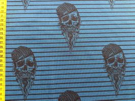 Jersey Totenkopf mit Mütze blau